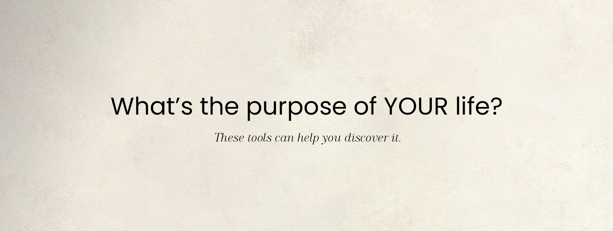 What's the purpose of YOUR life?